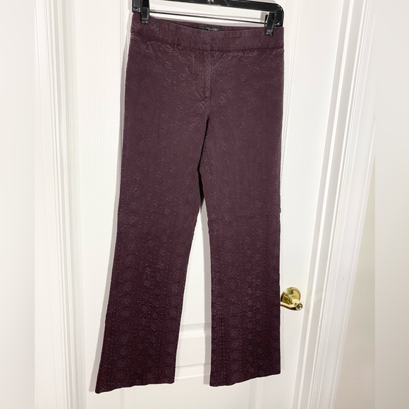ELIE TAHARI Textured Fabric Stretch Pants Purple 6 - Picture 1 of 9